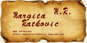 Margita Ratković vizit kartica